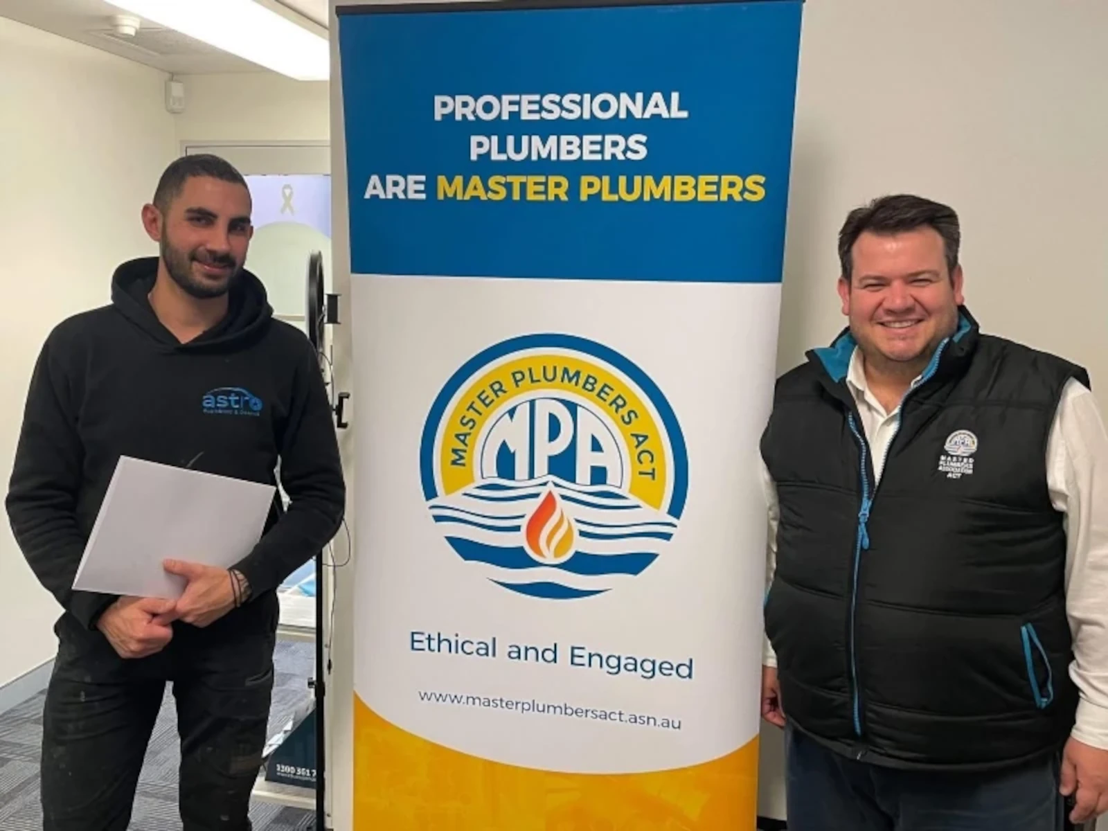Nick from Astro Plumbing & Drains with the Master Plumbers ACT team